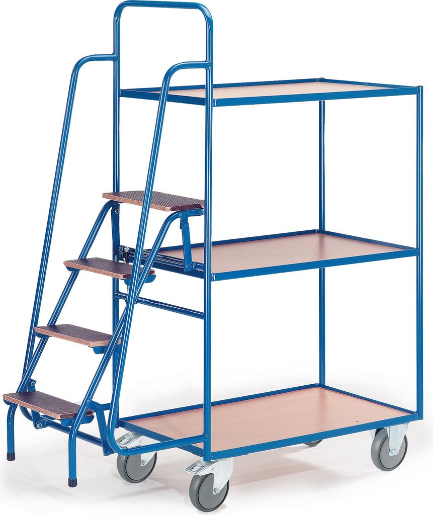 Rollcart Tischwagen mit 4 Trittstufen