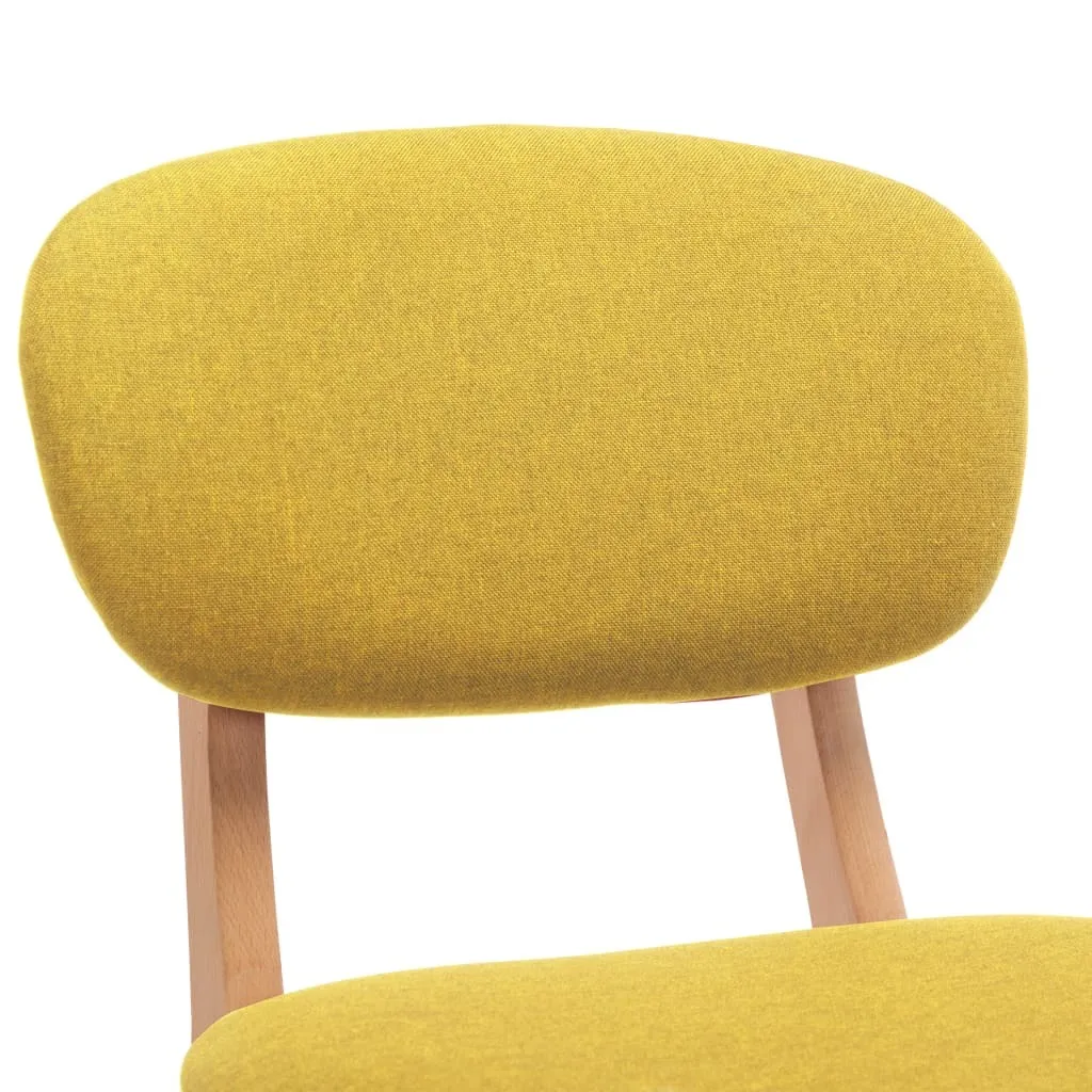 Chaise de bar jaune moutarde lot de 2 tabourets en tissu design 110cm
