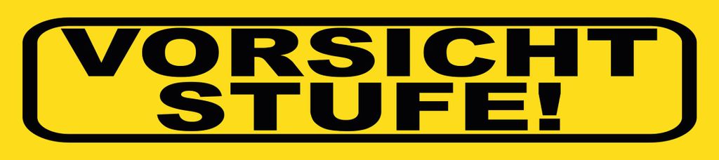 vianmo Blechschild 10x46 cm Vorsicht Stufe gelbes