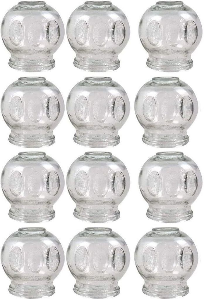12er SET Schröpfgläser ø 7 cm Höhe 8 cm Innendurchmesser ca. 4,3 cm Schröpfen aus Glas (Feuerschröpfen) Vakuum Massage - Glass Cupping Бан...