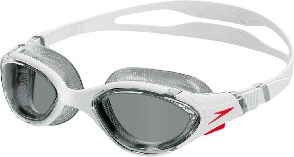 Speedo - Passt sich dem Gesicht an Schwimmbrille für Herren CS1760 (Einheitsgröße) (Weiß/Rot/Rauch-Grau)