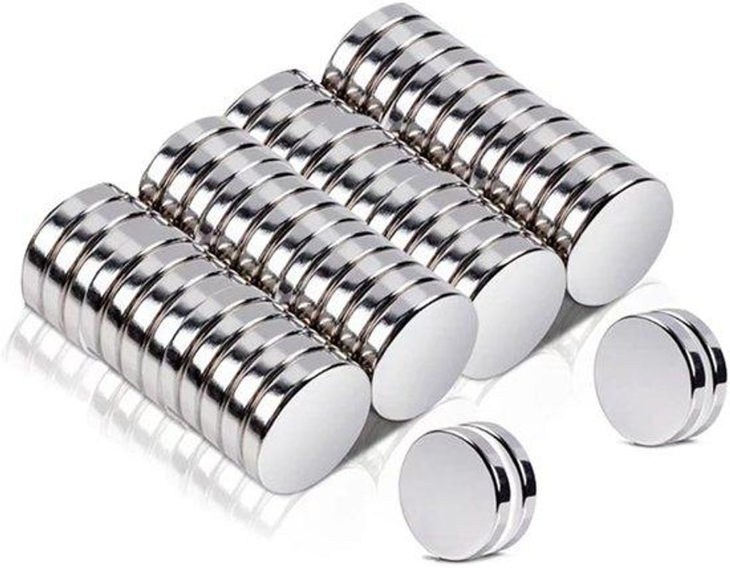 52 Stk. 10x2mm Mini Magnete, silber, zum Knutschen, für Whiteboards