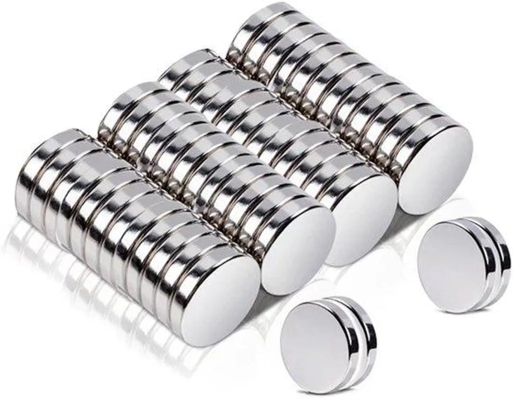 Aimants ronds extra plats 10x2 mm pour tableau blanc - Lot de 52