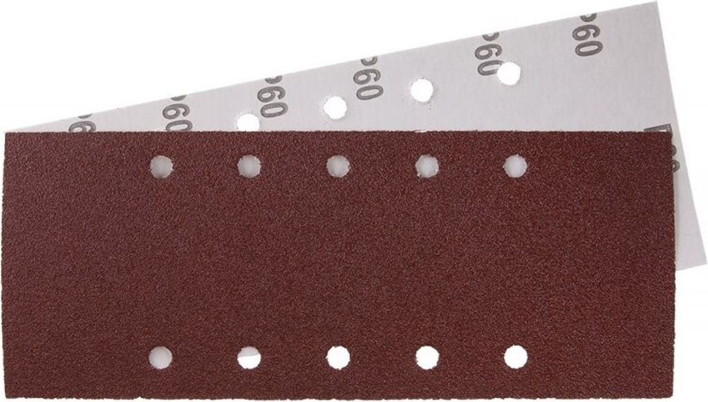 LEVIOR - Schleifpapier 115x280mm, P60, 10Löcher 5Stk