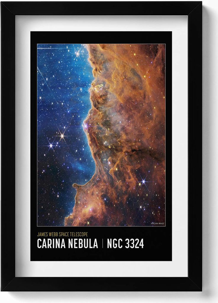 Weltraum-Themenposter mit NASA-Fotos– Wandbild mit Rahmen – Gerahmtes Bild – Wanddekoration – 20x30 cm – Schwarz