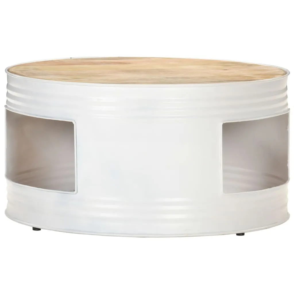 Table basse bois blanc 68 cm pour petit salon moderne vidaXL massif