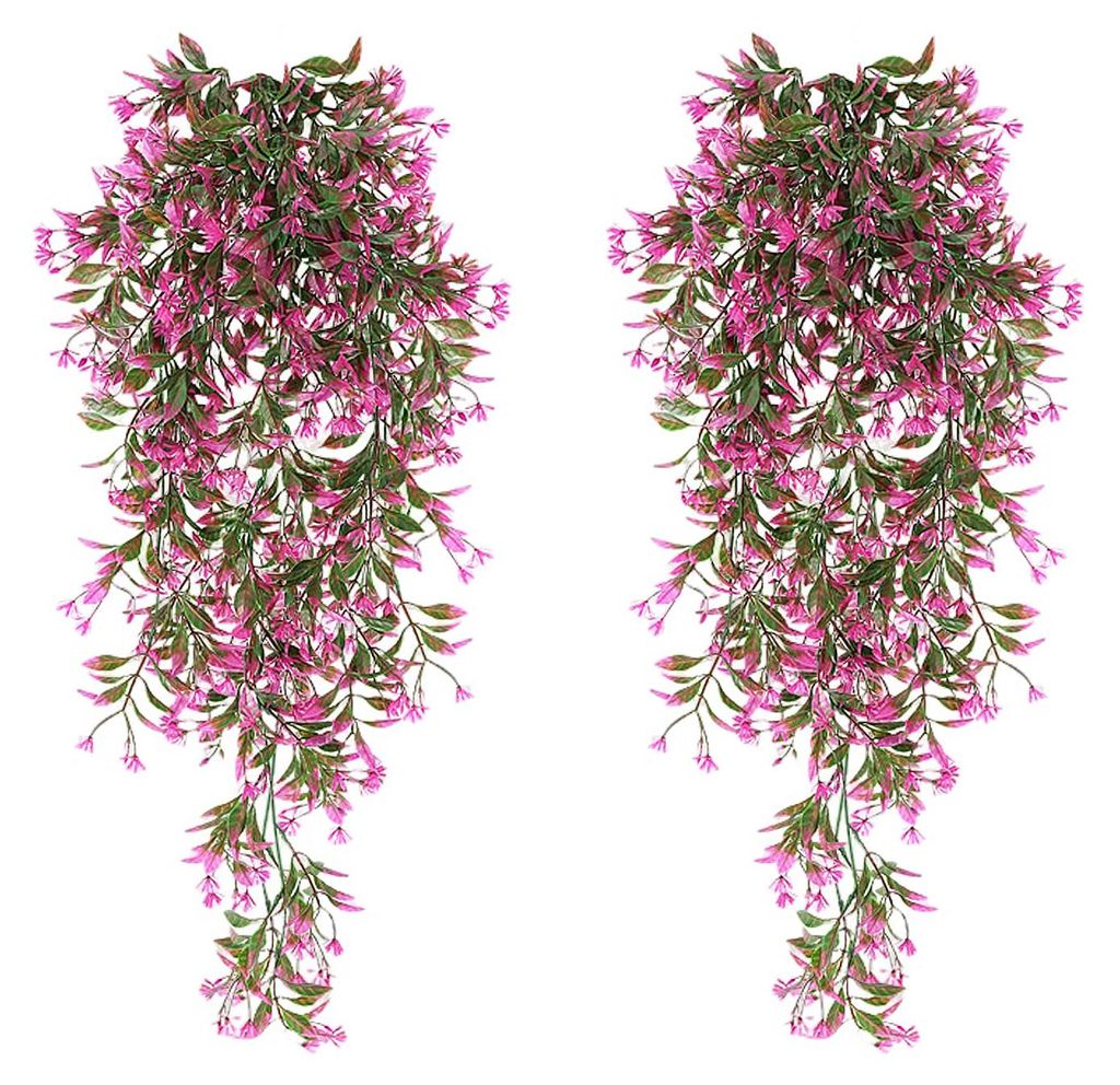 2 künstliche Hängepflanzen, 78 cm, realistisch, pflegeleicht, künstlicher Efeu für Büro, Wanddekoration, Hausgarten, Hochzeit, Gartenparty