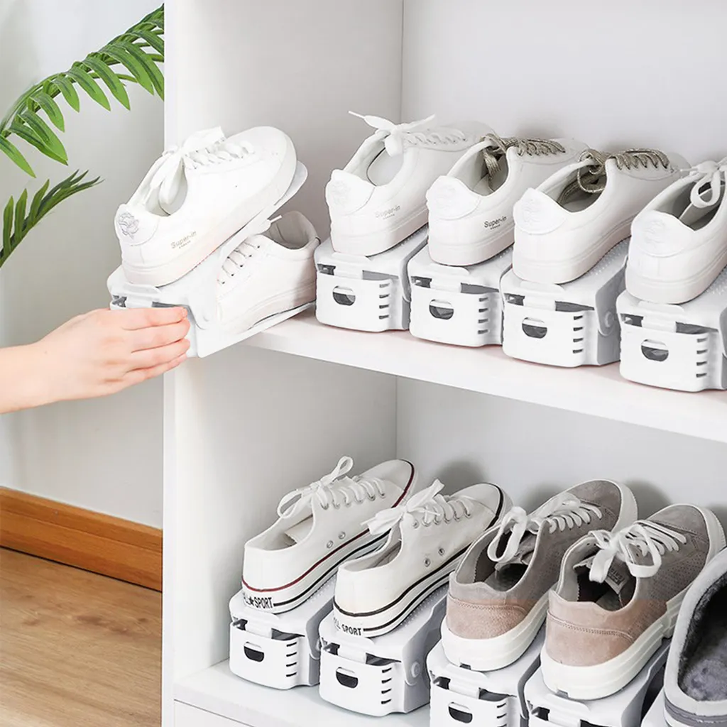 Étagère à Chaussures Réglable 30 Pièces Blanc pour Armoire et Entrée