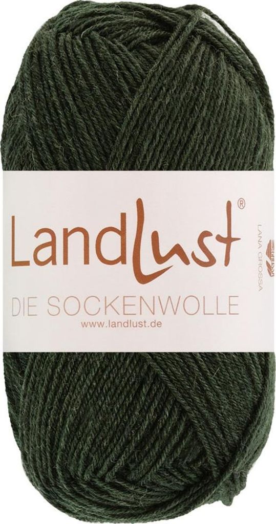 Lana Grossa - Landlust die Sockenwolle 50g Mélange 1610 schwarzgrün meliert