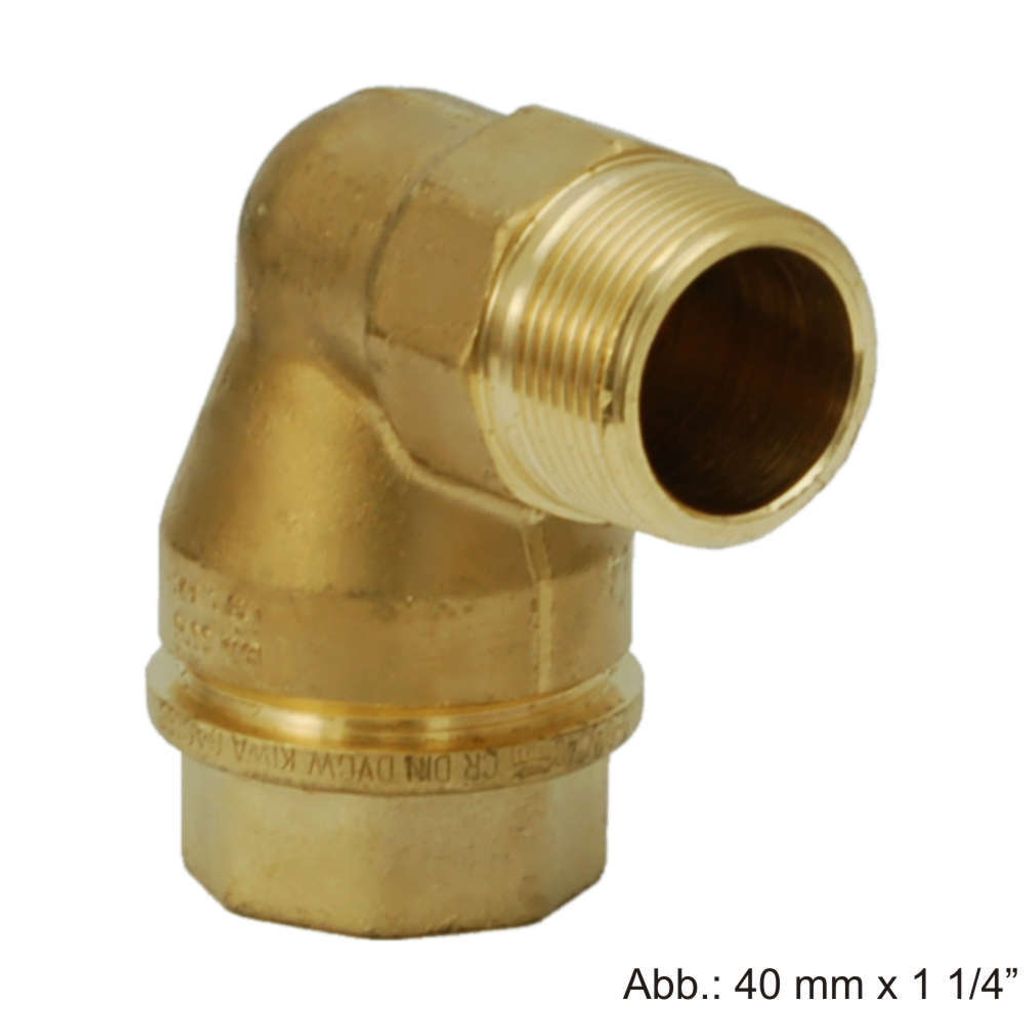 Isiflo Winkelanschlussverschraubung mit Aussengewinde, 40 mm x DN 25 (1")