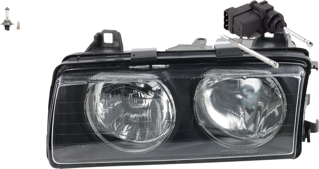Johns, Scheinwerfer passend für BMW 3er E36 09/94- 04/99 Links Leuchtmitt. + Stellmotor 67168353887 63128363495 8363495