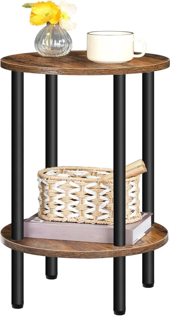 Table d'appoint ronde compacte idéale pour les petits espaces de vie - 6