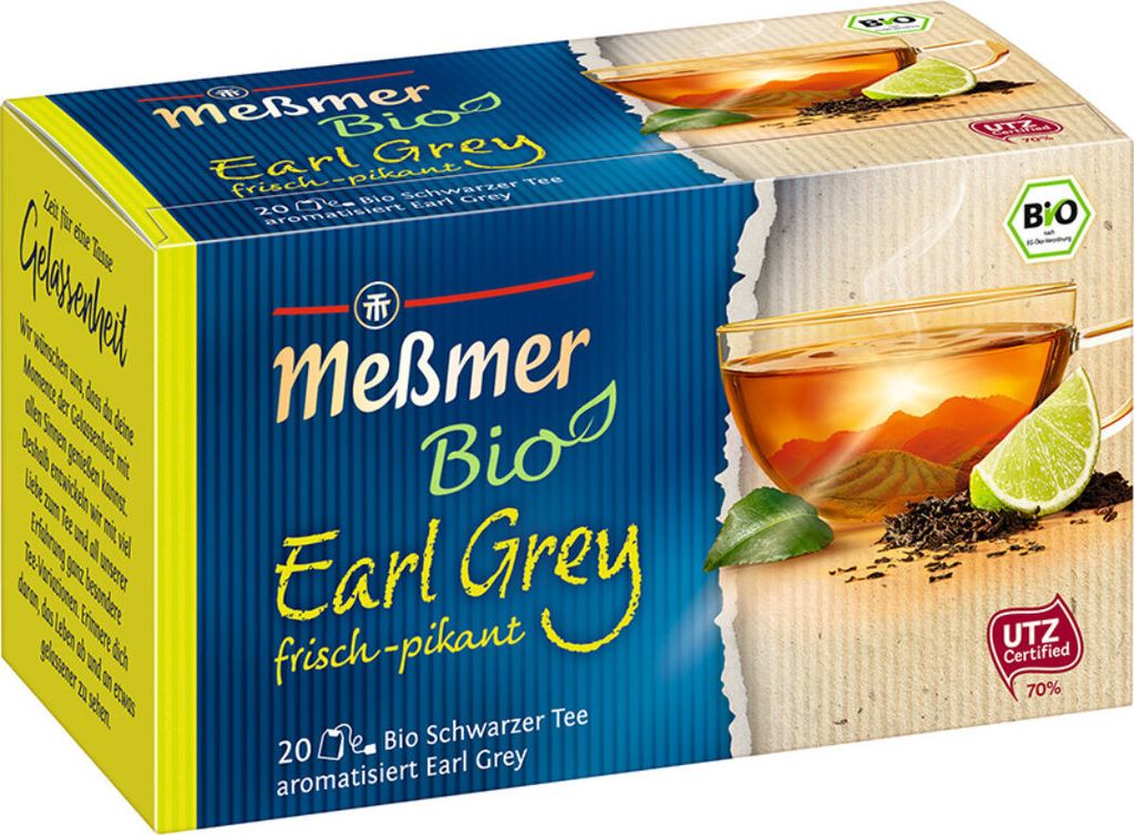 Meßmer Earl Grey Schwarzer Tee mit Bergamotte Aroma frisch 35g
