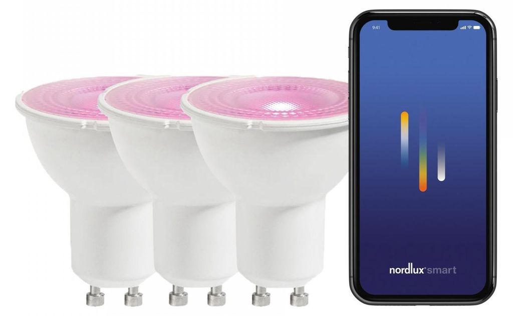 Set di 3 lampadine smart LED NORDLUX GU10 a colori Immagine del prodotto 