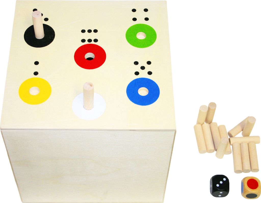 EDUPLAY 120-242 'Ab in die BOX' - BIG mit 2 Würfel & 30 Holzstäbchen, mehrfarbig