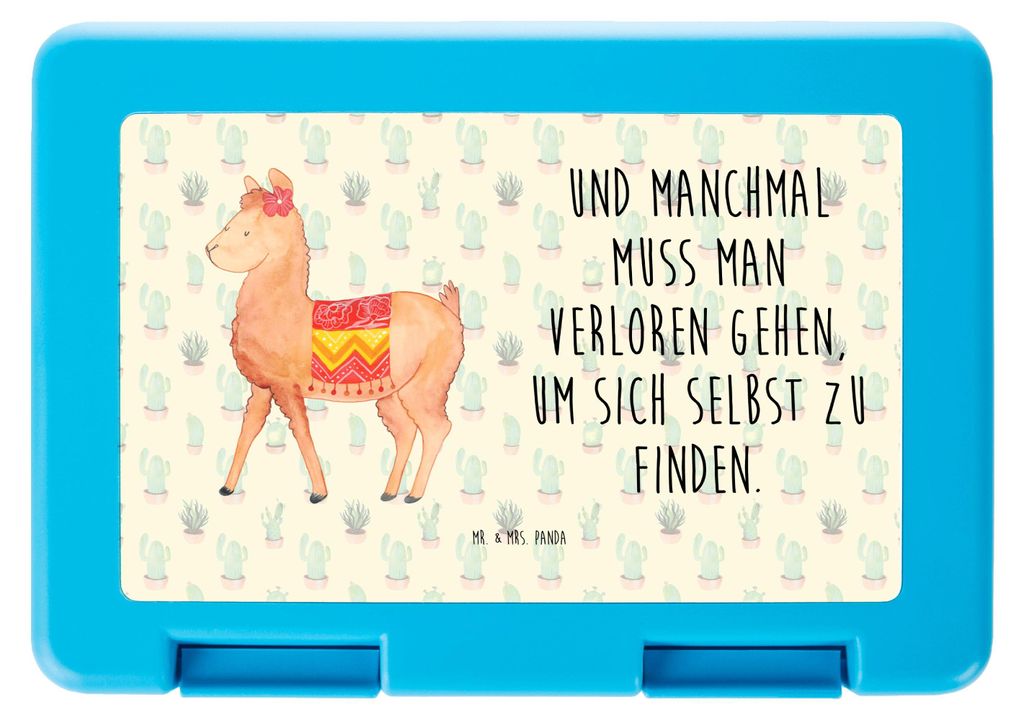 Mr. & Mrs. Panda Lunchbox Alpaka Stolz - Kaktus Grün - Geschenk, Bentobox, Bento Box, Butterbrotdose, Aufbewahrungsbox essen, Snackbox, Lama