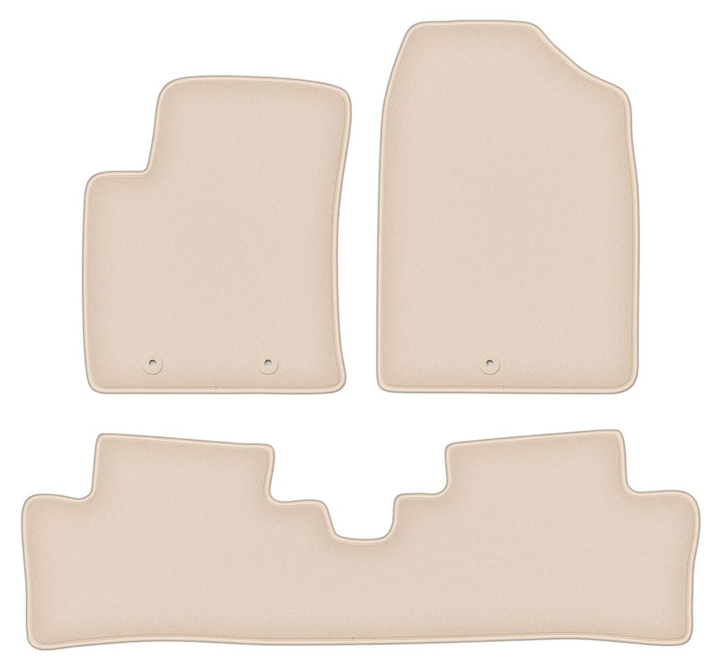 DURBAN Beige Velours-Fußmatten-Set für Hyundai i10 II Schrägheck (2013-)