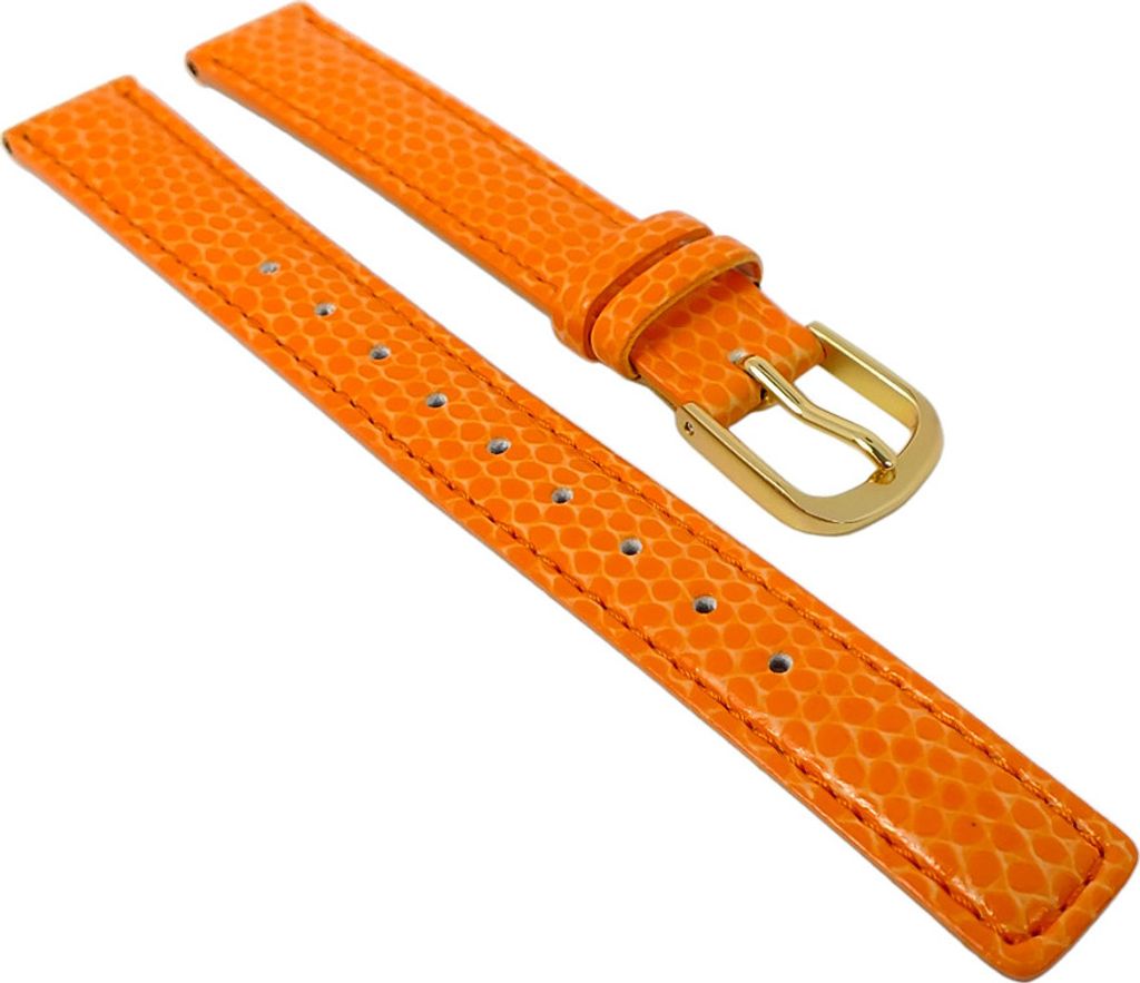 Casio Uhrenarmband 13mm | Leder orange für Damenuhr Produktbild 