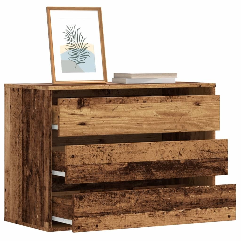 "2026 Promotion" Mehrzweckschrank, Flurschrank Kommode Altholz-Optik 80x41x58 cm Holzwerkstoff - Kommoden CC31154