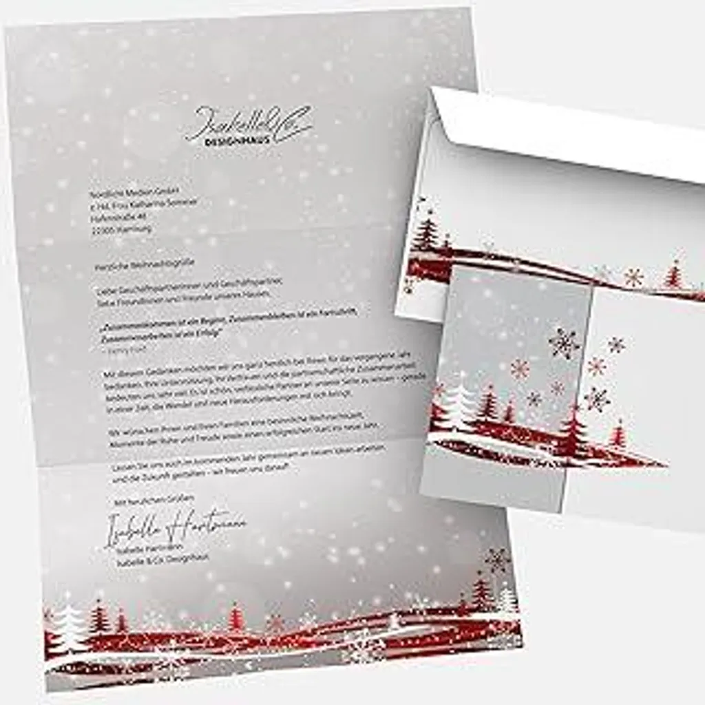 Cancelleria Natalizia Professionale 100 Pezzi | Carta A4 + Buste DL