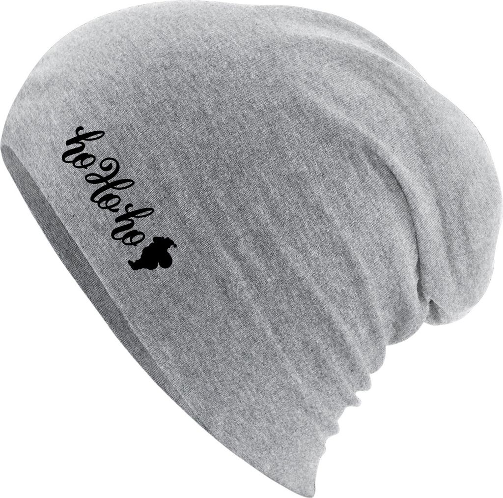 Huuraa Beanie Ho Ho Ho Weihnachtsmann Heather Grey One Size Baumwolle und Elasthan Mütze Geschenkidee