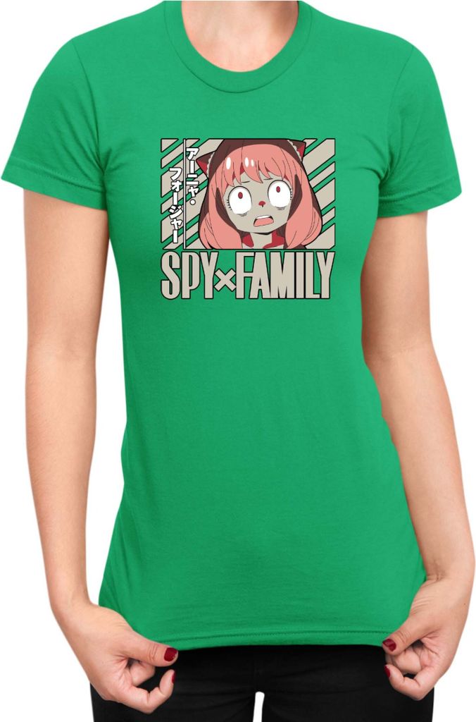 Damen T-Shirt Japan Anime Manga Family Anime X Manga Spy Fan Solo Anya, Lady L / Grün