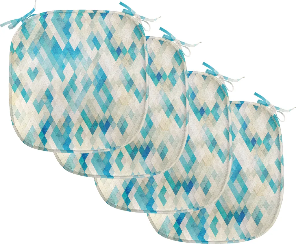 Coussins Décoratifs Géométriques Turquoise 40x40 cm avec Fixation Sangles