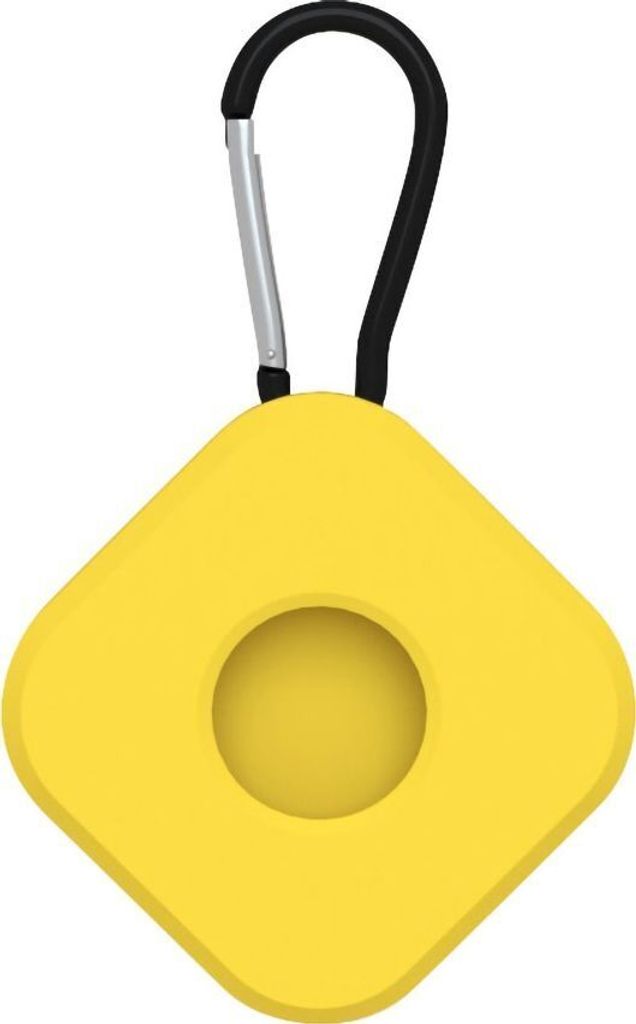 Mobigear Square Key Apple AirTag Hülle Flexibles Silikon Schlüsselanhänger - Gelb