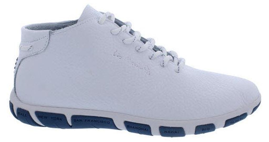 TBS Segelschuh Juhayna F7I87, Glattleder, Weiß mit blauer Sohle, Fußbett zum Wechseln 41