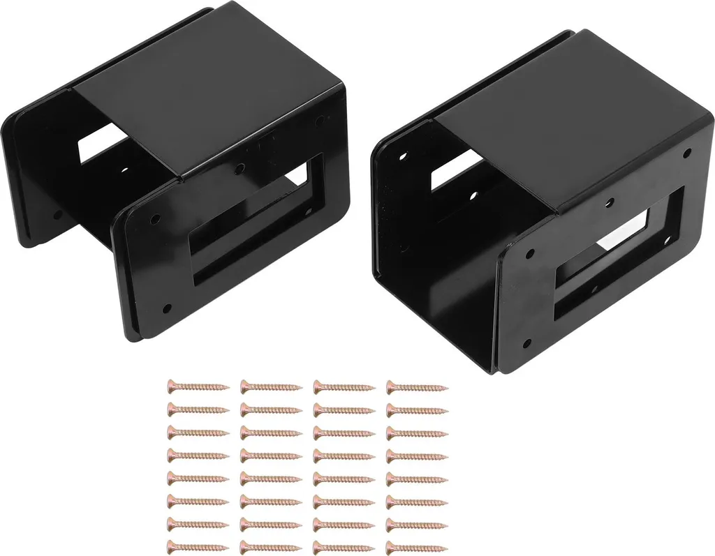4pcs Support Bûches Acier Pré-percé pour Range-bûches Extérieur et Jardin