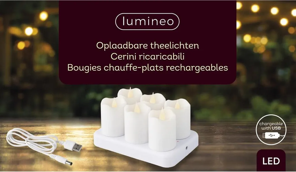 Set 6 Candele LED Lumineo 486717 - Sicurezza Bambini e Animali