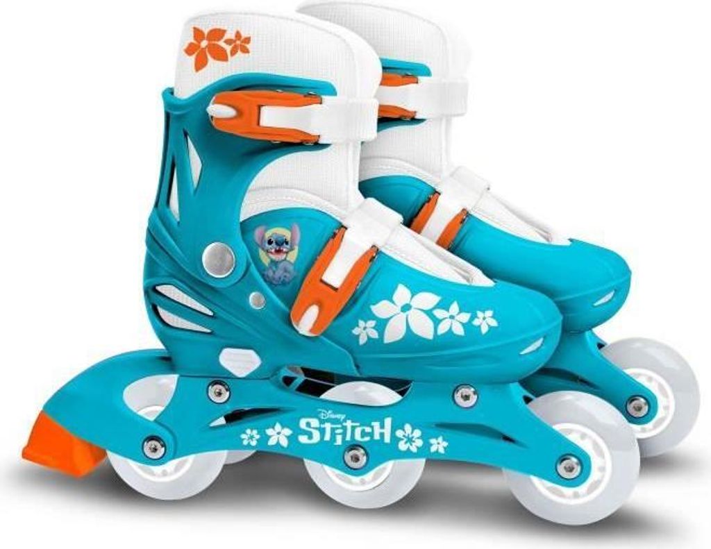 Inline Skates, 2-in-1, DISNEY STITCH, 3 Räder, Größe 27-30, Verstellbar, Komfortabler Schuh, Hinterradbremse