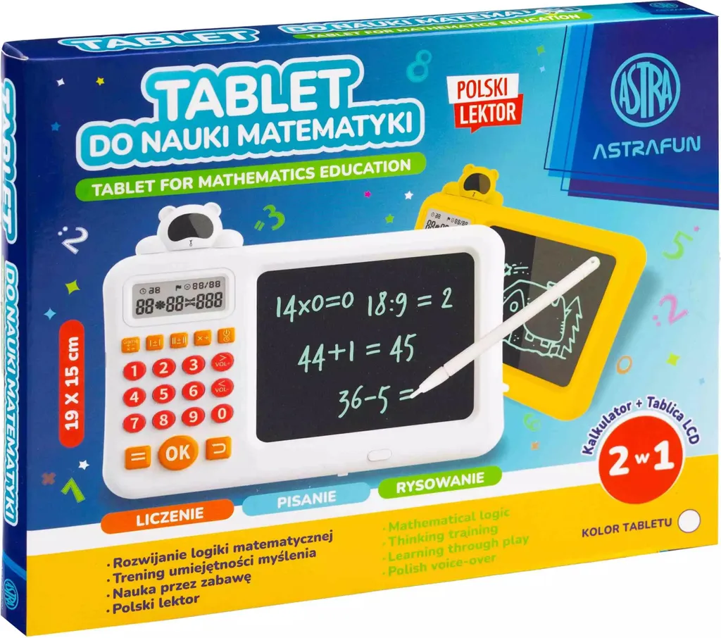 Tablette d'Apprentissage des Mathématiques LCD Astrafun 19x15 cm Polonais