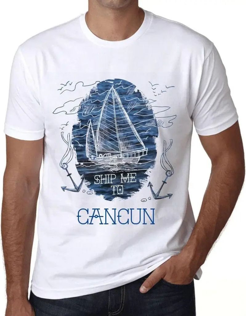 Herren Grafik T-Shirt Schicken Sie mich nach Cancun – Ship Me To Cancun – Öko-Verantwortlich Vintage Jahrgang Kurzarm Lustige Druck Geburtstag
