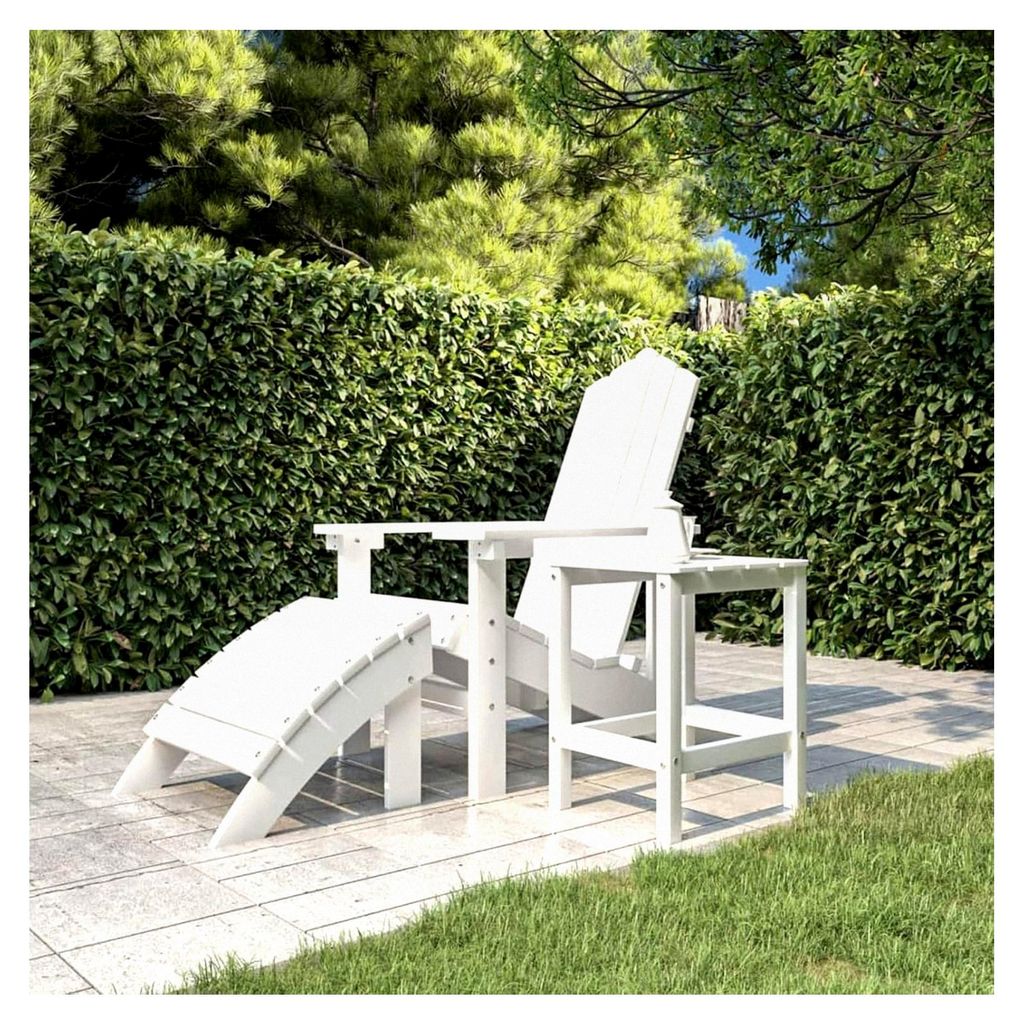 Adirondack-Gartentisch, Klapptisch für den Garten, Balkontisch, Gartenmöbel, Klappbarer Tisch, Weiß 38x38x46 cm HDPE