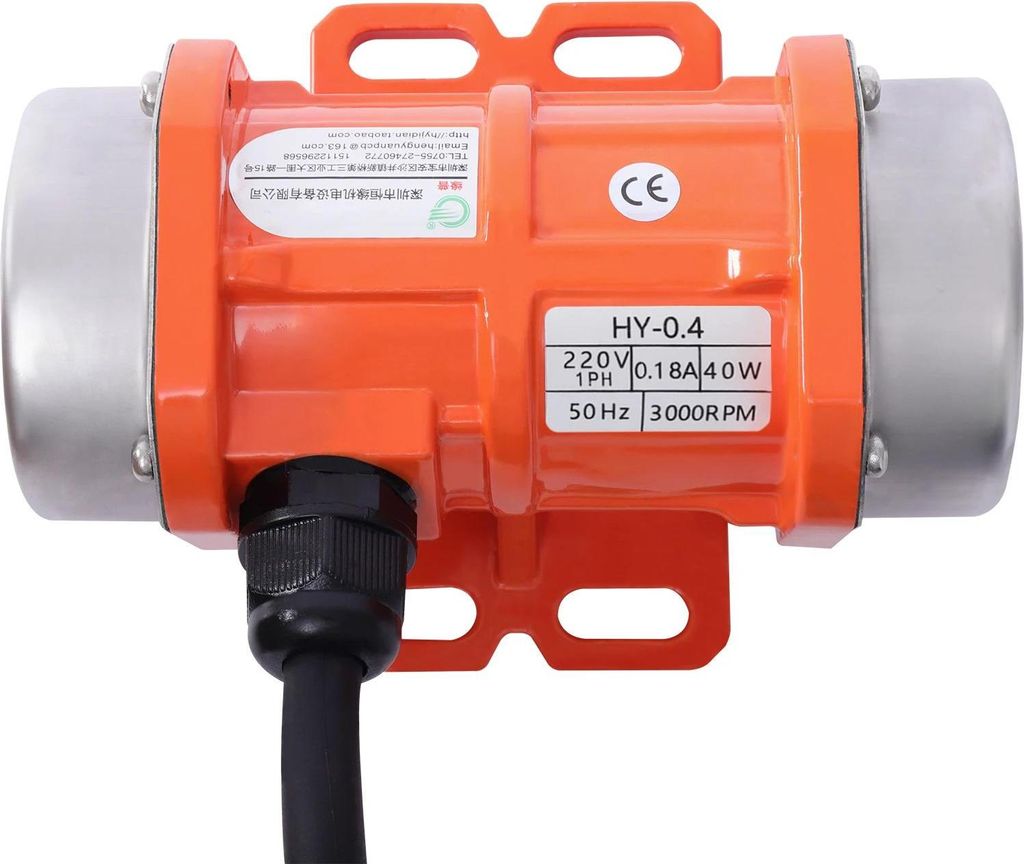Vibrationsmotor - Betonrüttler - 40 W - 3000 U/min - 220 V 50 Hz - Einphasig - Reinkupfermotor - Rot