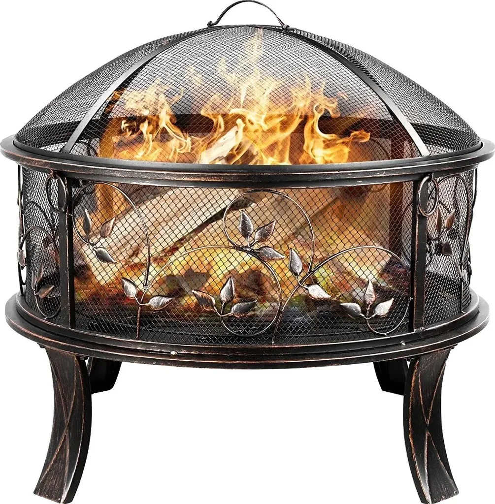 Brasero de jardin design en fer forgé résistant au feu avec montage facile