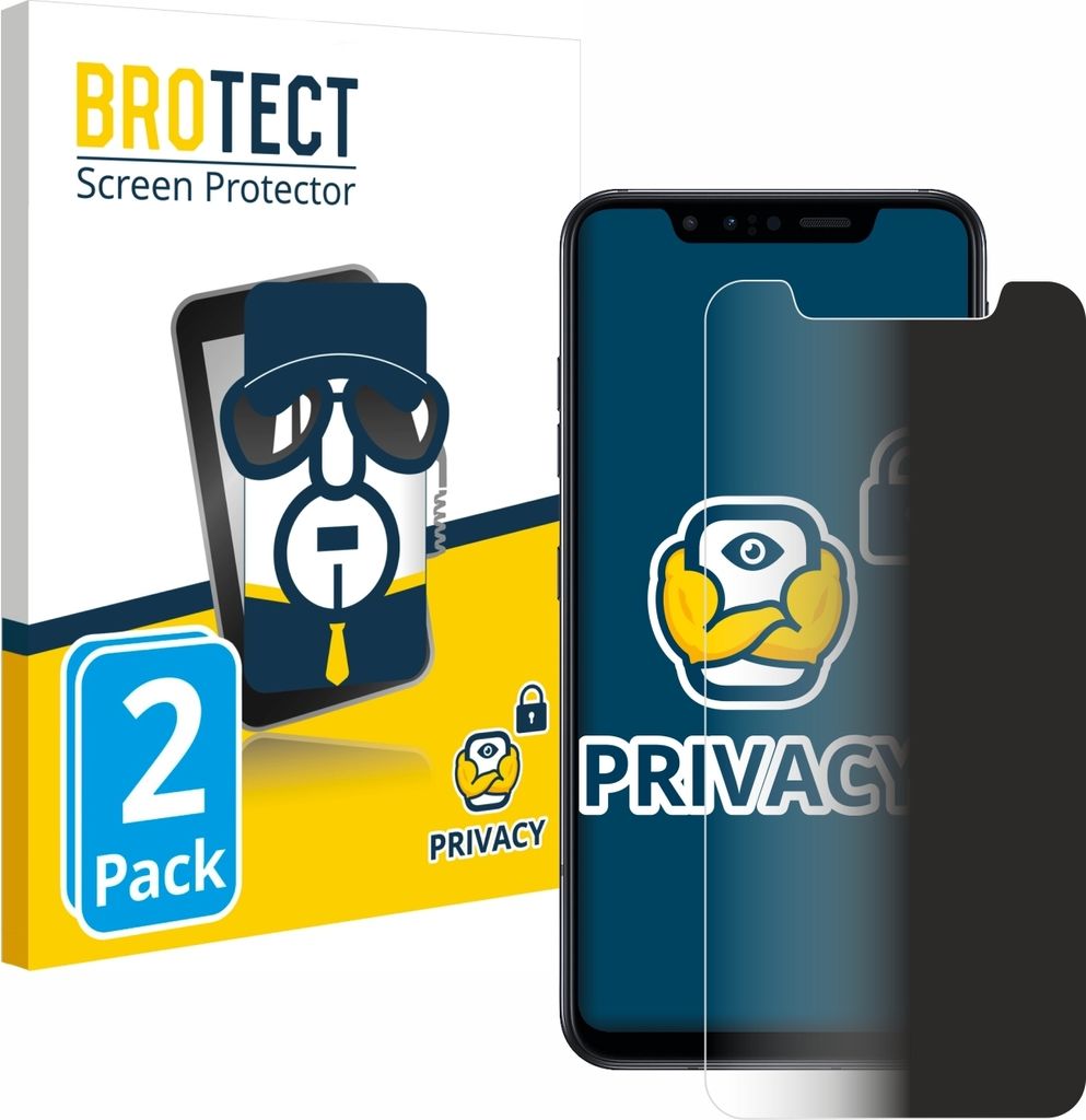 2x BROTECT Sichtschutzfolie für LG G8s ThinQ Anti-Spy Privacy Sichtschutz Blickschutz Folie Blaulicht-Schutz