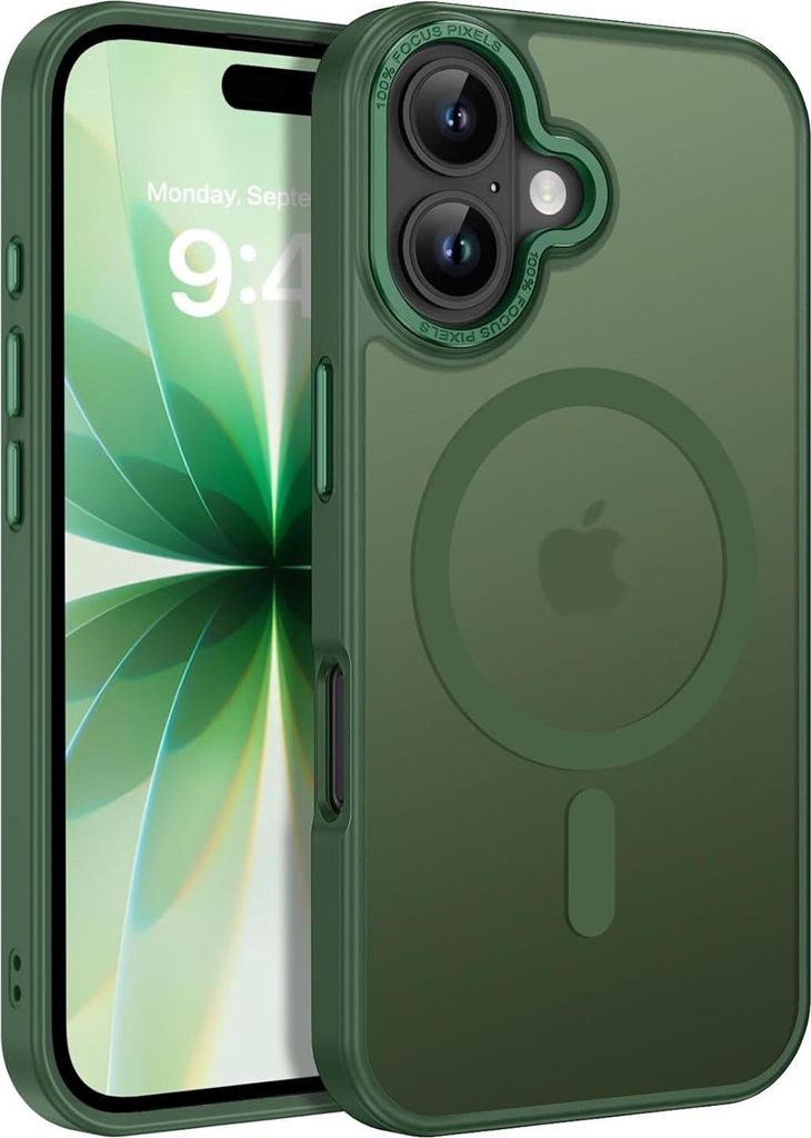 Handyhülle für iPhone 17 Hülle MagSafe kompatibel mit Metall Kamerarahmen Magnet Case TPU Kantenschutz