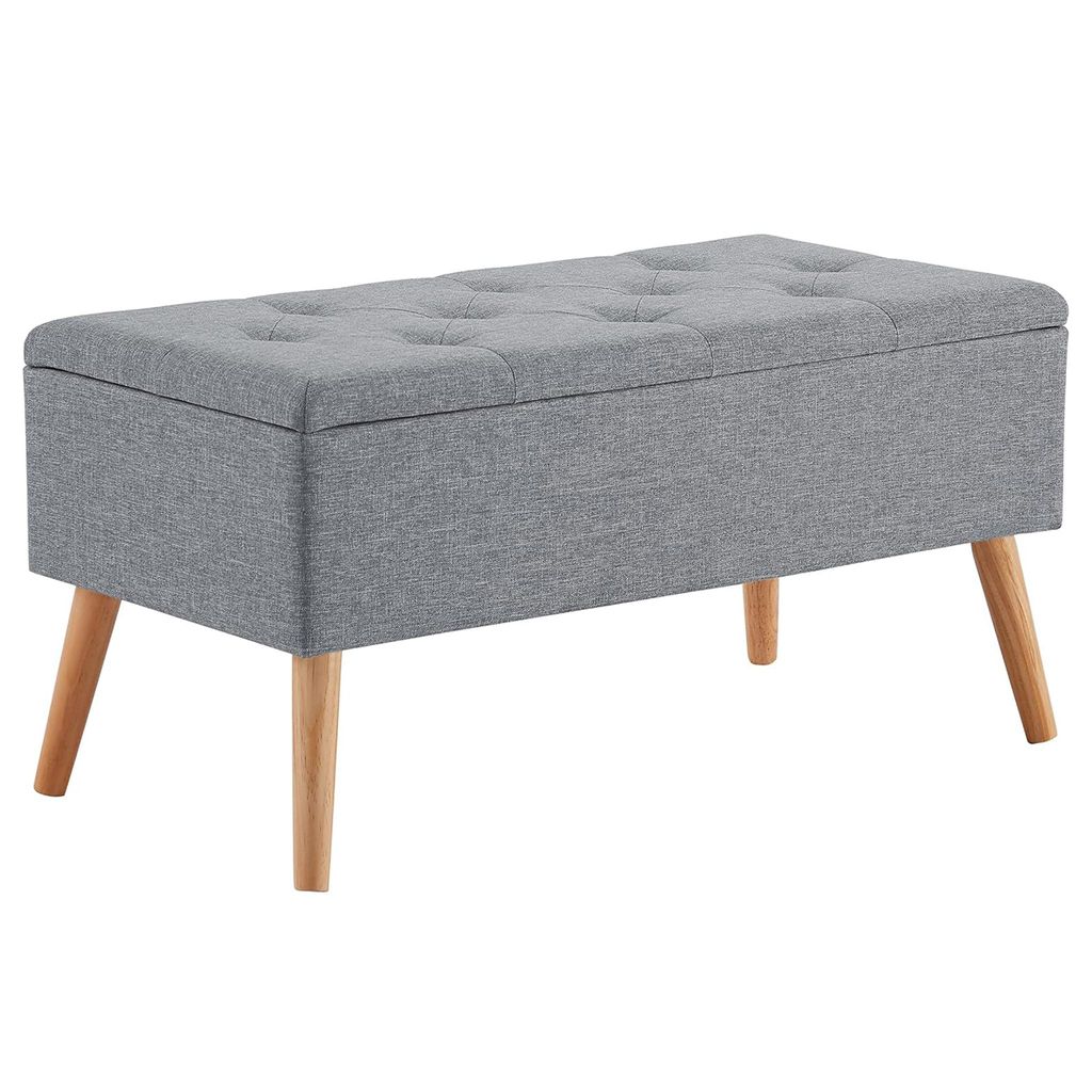 Theo&Cleo Sitzbank Sitztruhe Samt Hocker mit Stauraum, Produktbild 