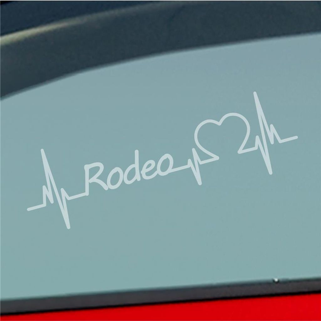 Auto Aufkleber Rodeo Herzschlag Stier Wettkampf Reiten Sport Liebe 19x6 cm Milchglas Sticker Heckscheibenaufkleber