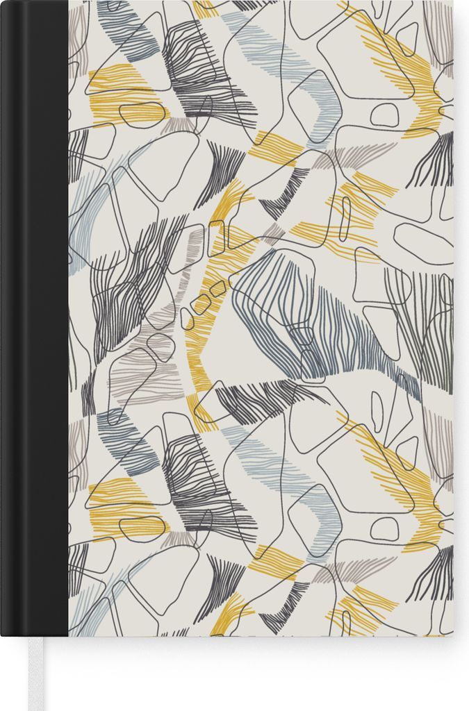 MuchoWow Notizbuch Tagebuch Haushaltsbuch Notebook A5 Linienkunst - Dschungel - Muster - Gold - Notizblock - Notizheft - Notebook - Schreibblock ...