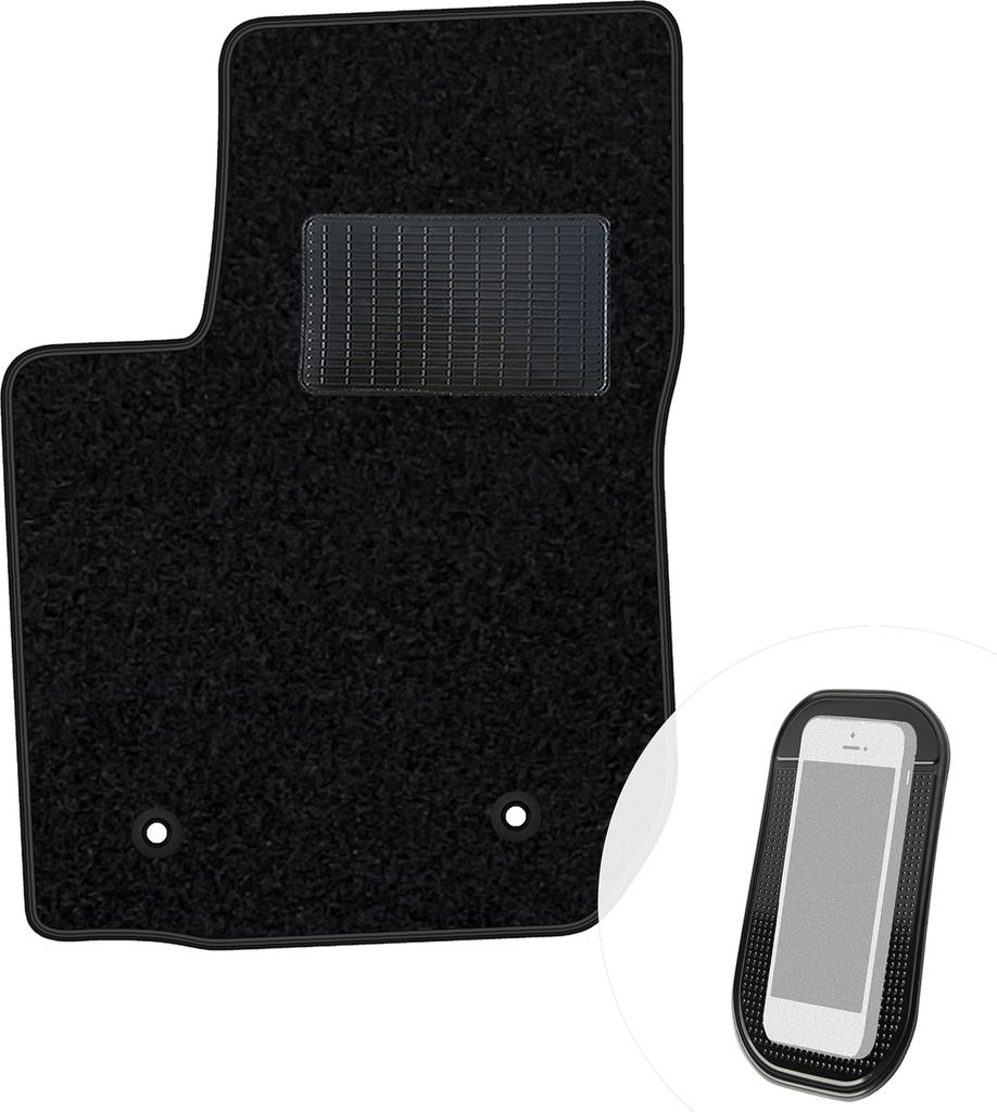 moto-MOLTICO Fahrer Fußmatte Auto Velours Fahrerseite Autoteppiche Schwarz Fahrermatte 1-teilig passend für Dacia Logan II 2012-2020