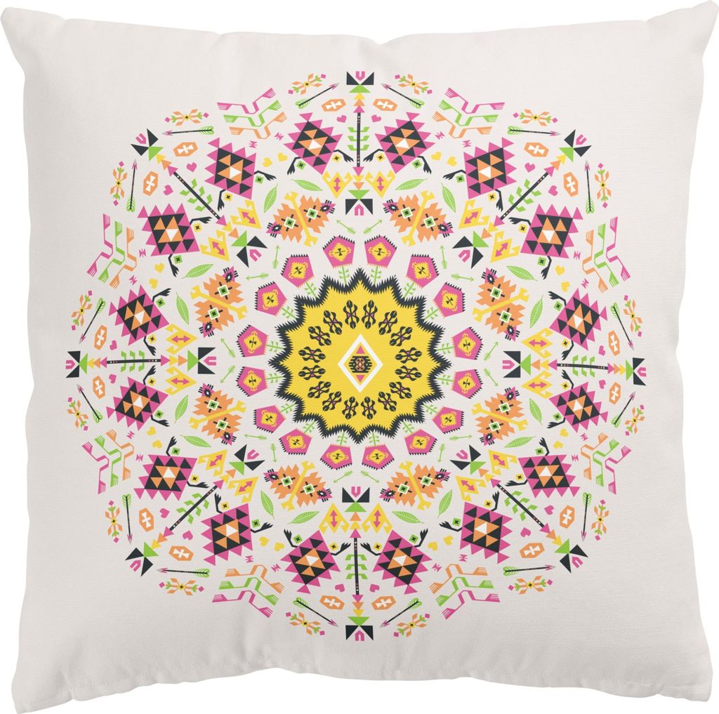 Dekokissen Spirituell draußen / Outdoor Zierkissen waschbar Mandala bunt Orientalisch Sofakissen mit Füllung