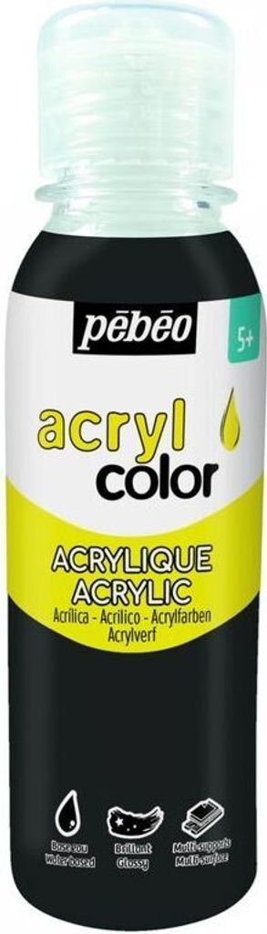 Mehrseitige Acrylfarbe - Schwarz - 150 ml
