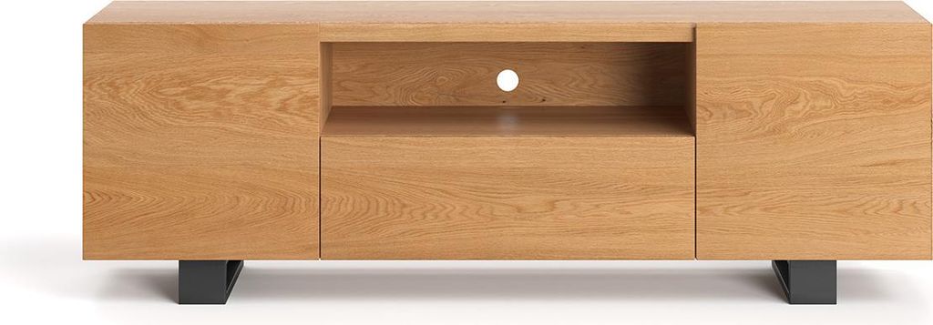 Lift-TV-Schrank aus massivem Holz 200 cm, Eiche, Modern