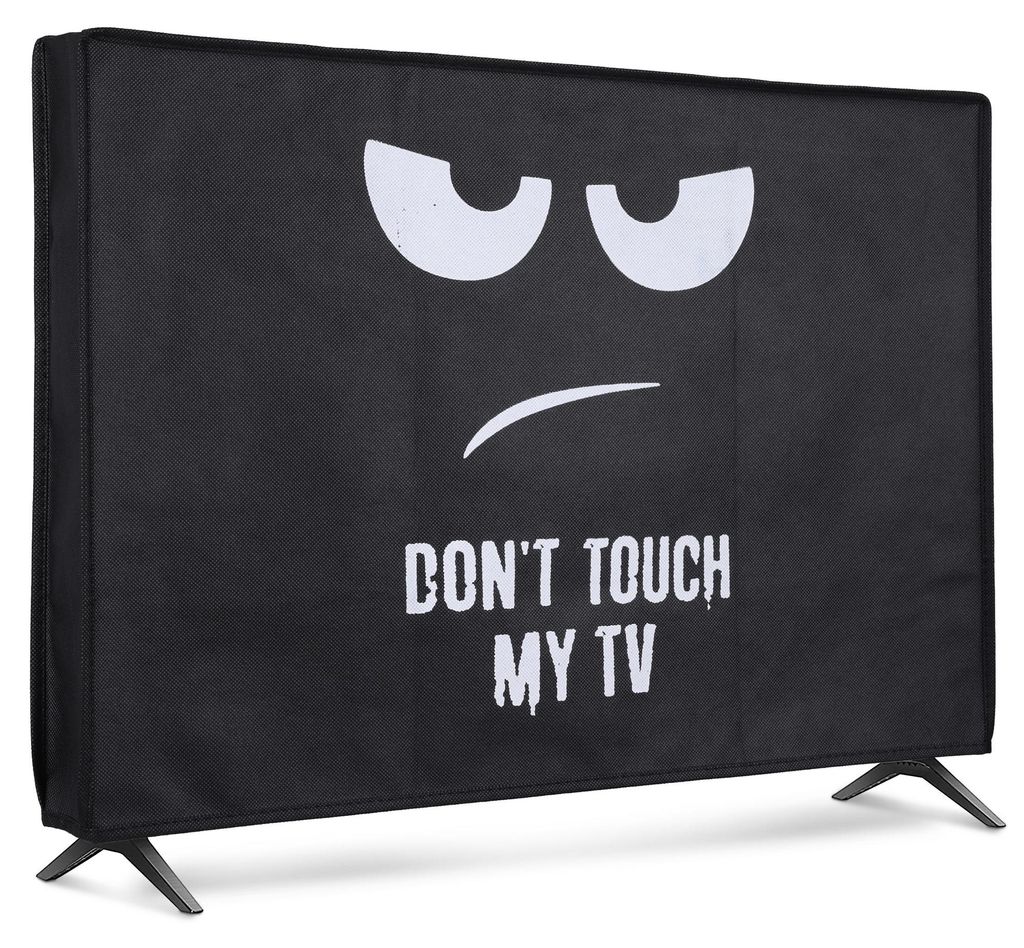 kwmobile 24" TV Abdeckung Indoor - Fernseher Hülle Bildschirmschutz Abdeckung - TV Bildschirm Staubschutzhülle - Fernsehabdeckung - Weiß Schwarz