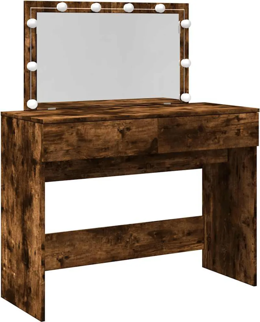 Coiffeuse avec éclairage LED vidaXL chêne fumé 100x40x120 cm chic