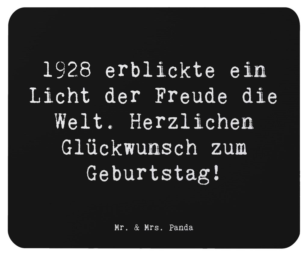Mr. & Mrs. Panda Mousepad Spruch 1928 Geburtstag Freude - Schwarz - Geschenk, Erinnerungen, Mouse Pad, Glückwunsch, Jubiläum, Mauspad, laptop, Ge...