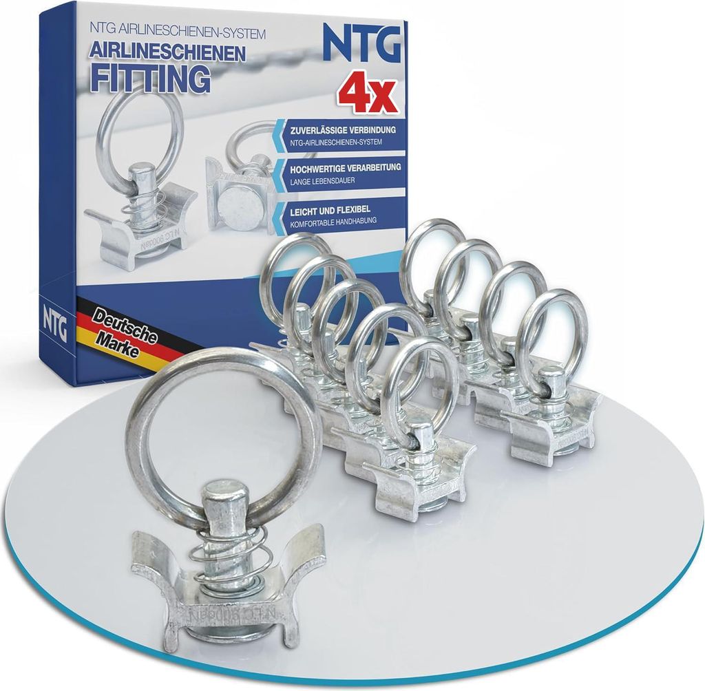 Single Fitting Airlineschiene Einfach 4 Stück 900 daN Produktbild 